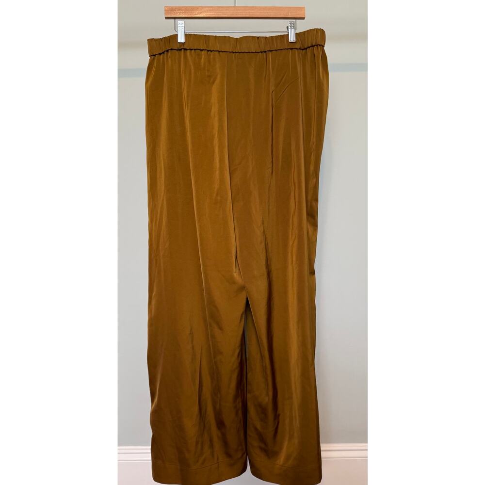 Caramel Brown High Rise Pleated Wide Leg Pants Size 18W - Picture 5 of 5